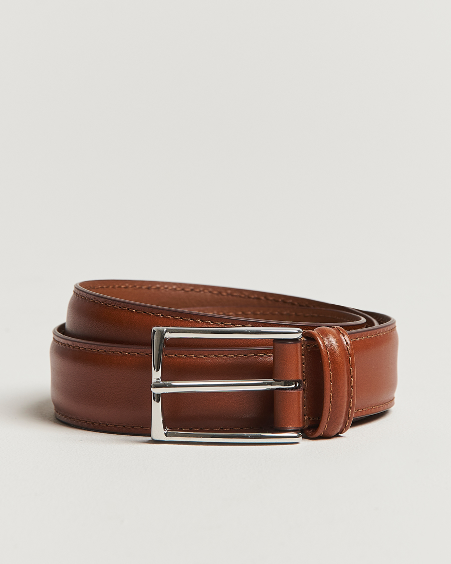 Mies | Vyöt | Anderson's | Leather Suit Belt 3 cm Light Brown