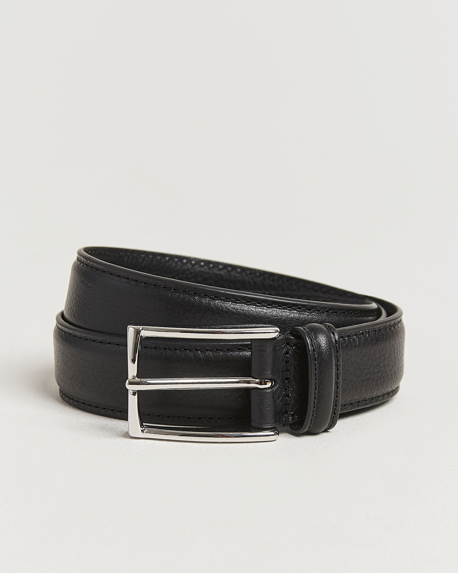 Mies | Vyöt | Anderson's | Structure Leather Suit Belt 3 cm Black