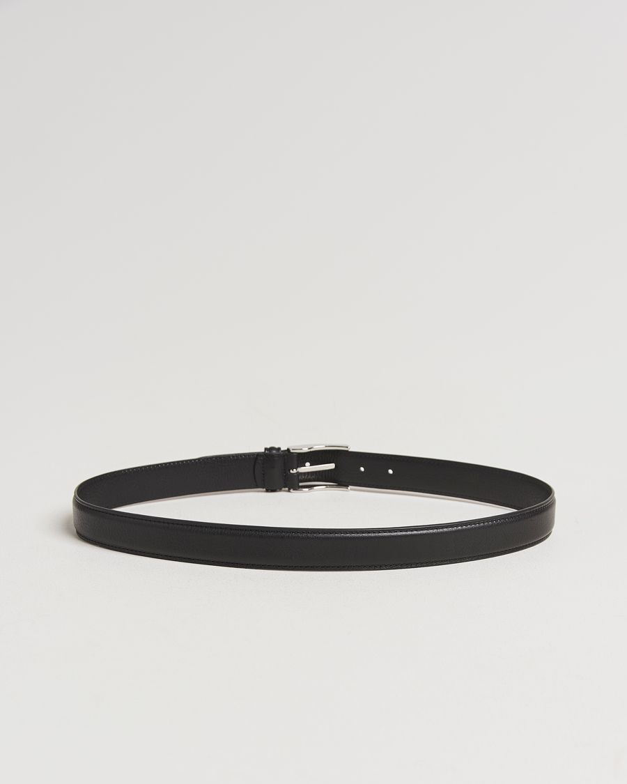 Mies | Vyöt | Anderson's | Structure Leather Suit Belt 3 cm Black