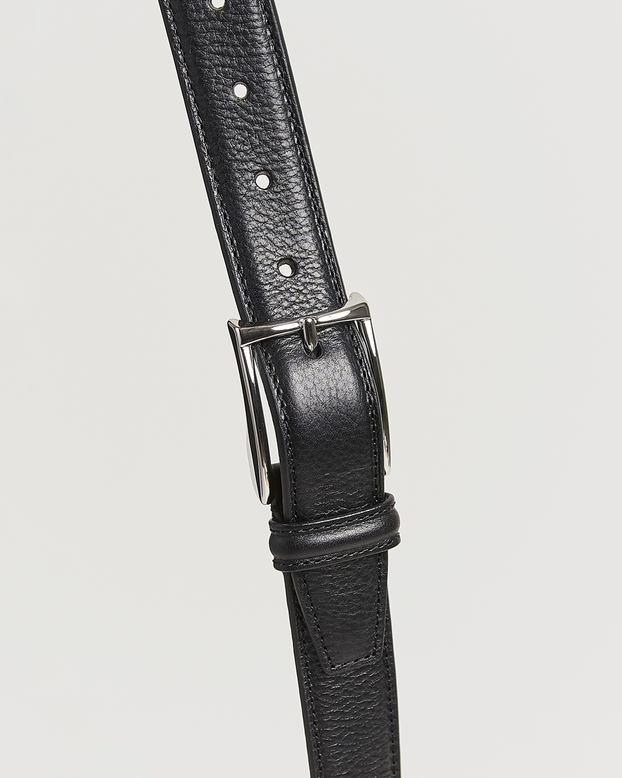 Mies | Vyöt | Anderson's | Structure Leather Suit Belt 3 cm Black