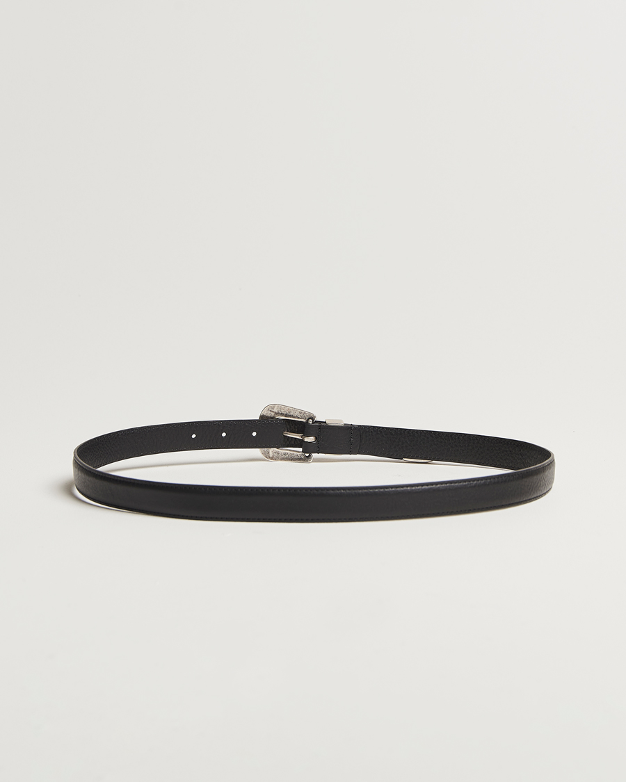 Mies | Vyöt | Anderson's | Grained Western Leather Belt 2,5 cm Black