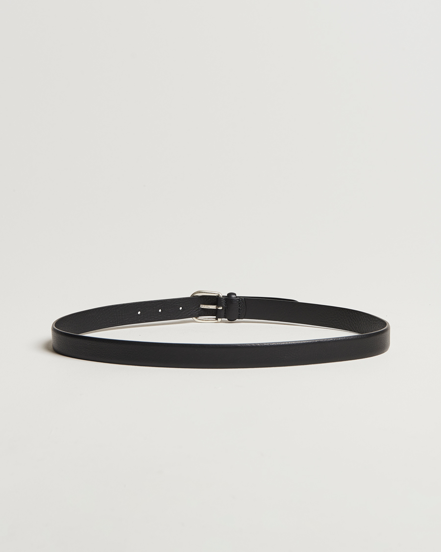 Mies | Vyöt | Anderson's | Grained Leather Belt 2,5 cm Black