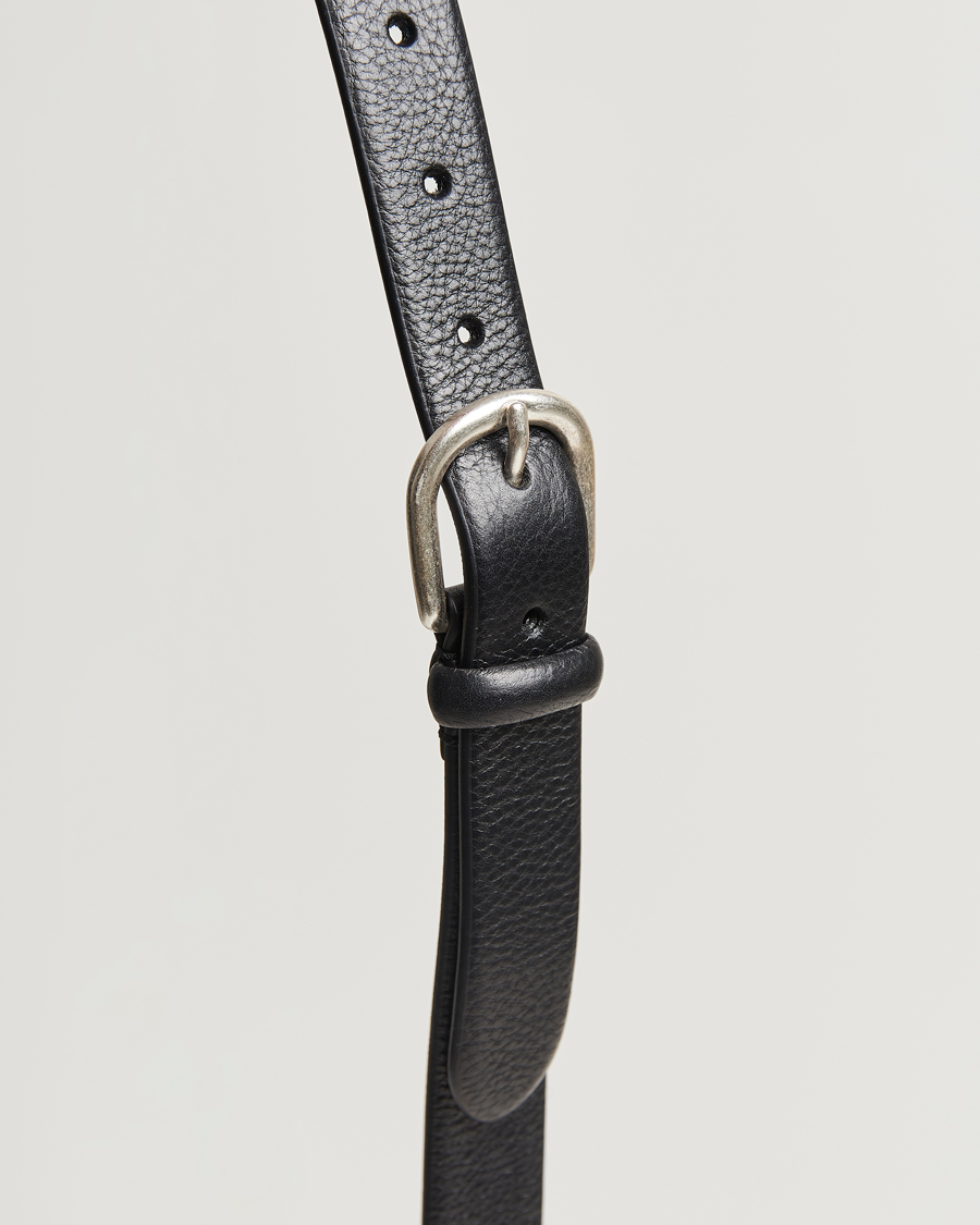 Mies | Vyöt | Anderson's | Grained Leather Belt 2,5 cm Black