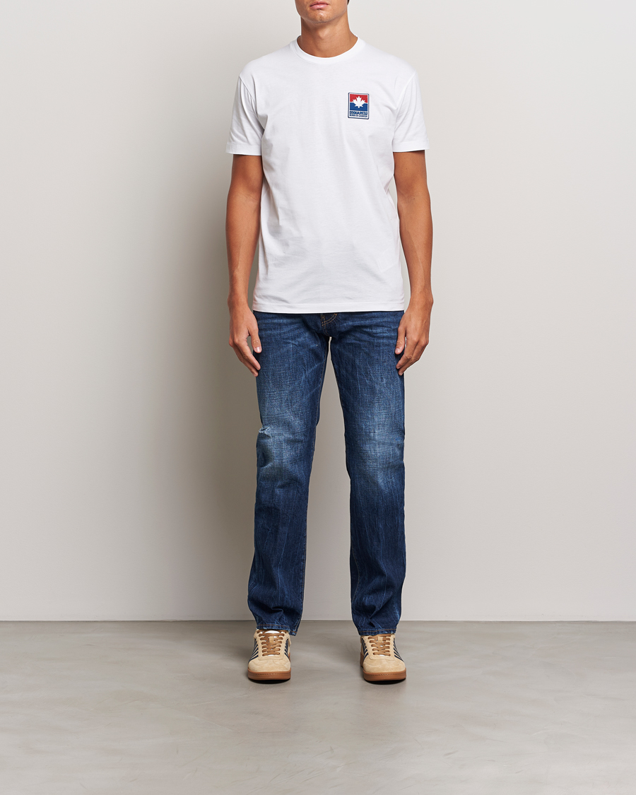 Mies | T-paidat | Dsquared2 | Cool Fit Leaf T-Shirt White