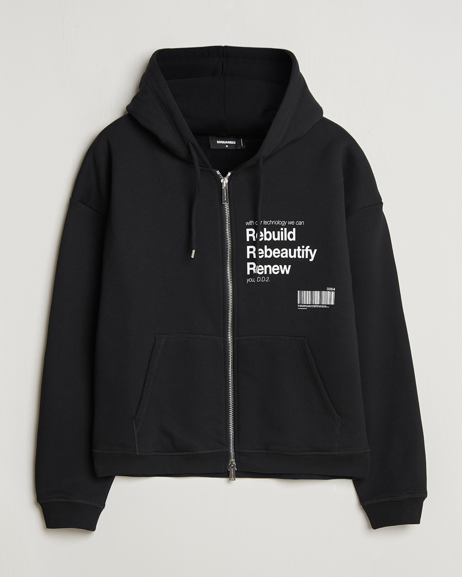 Mies | Puserot | Dsquared2 | Logo Full Zip Hoodie Black