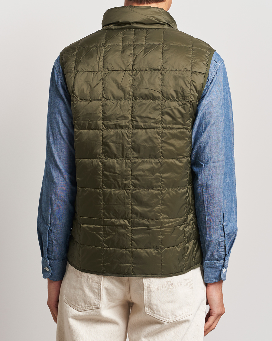 Mies | Takit | TAION | High Neck Full Zip Lightweight Down Vest Dark Olive