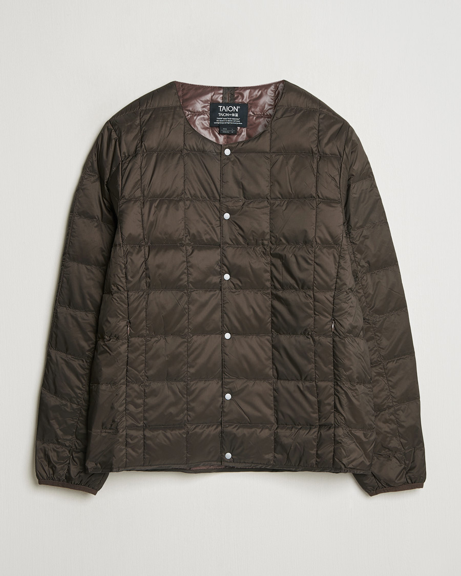 Mies | Takit | TAION | Crew Neck Button Down Jacket Dark Choco