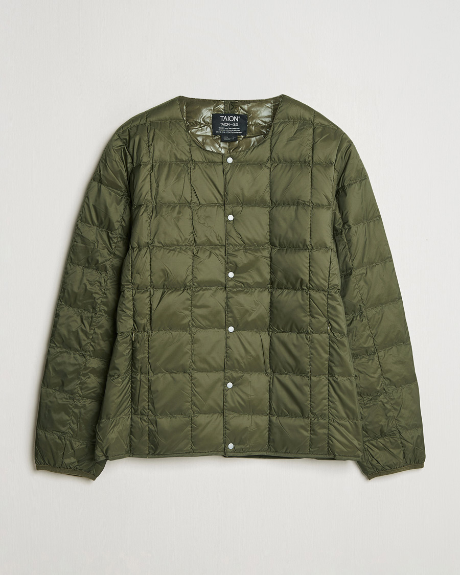Mies | Takit | TAION | Crew Neck Button Down Jacket Dark Olive