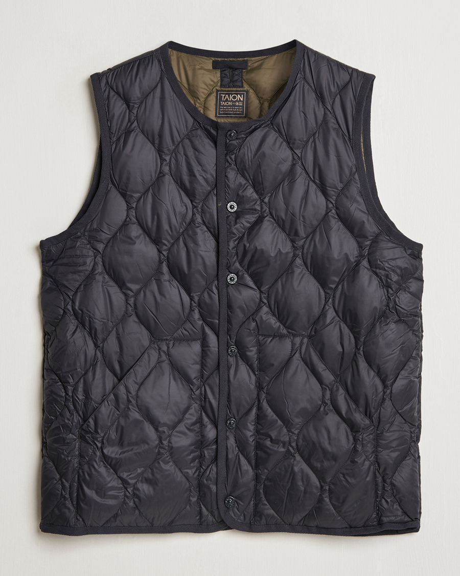 Mies | Takit | TAION | Military Crew Neck Down Vest Black