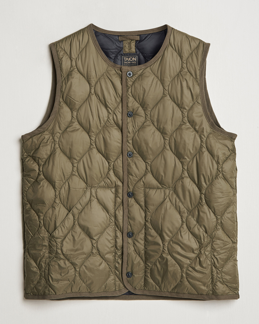 Mies | Takit | TAION | Military Crew Neck Down Vest Dark Olive