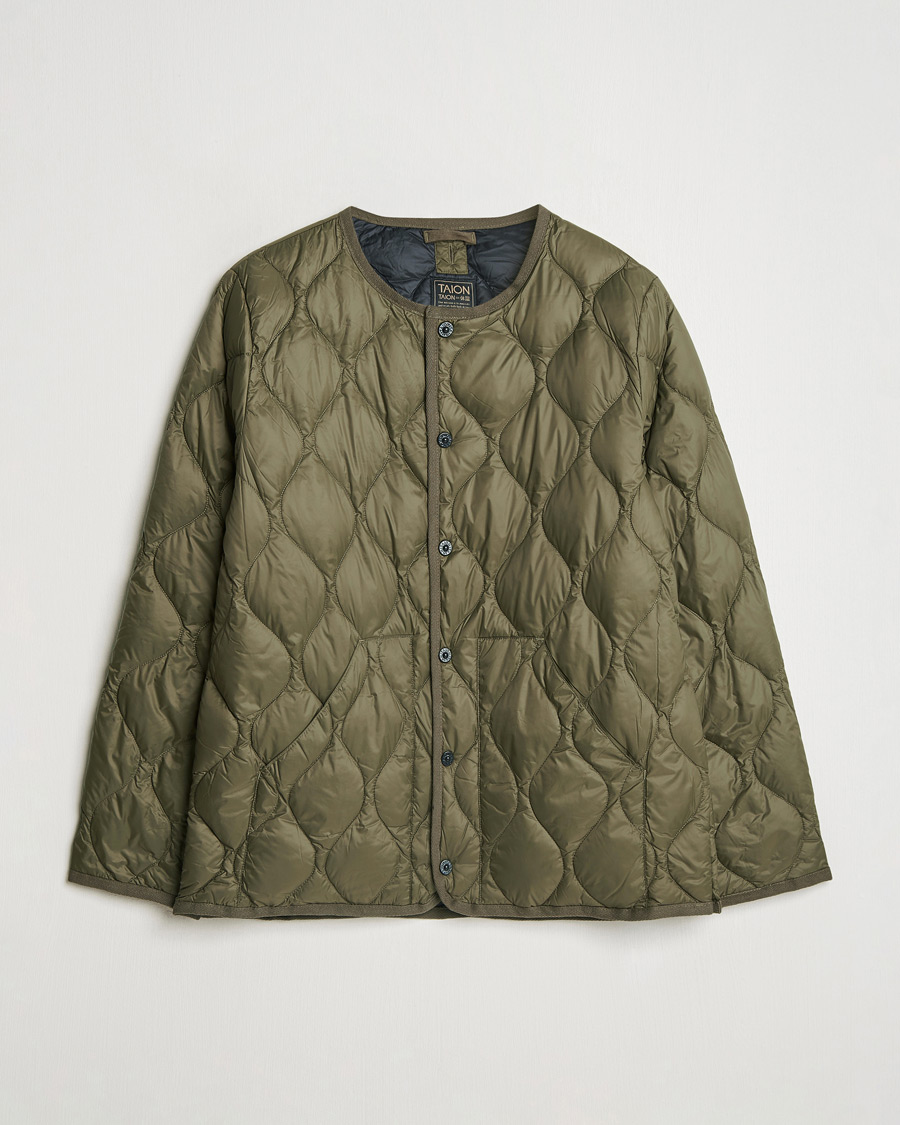 Mies | Takit | TAION | Military Crew Neck Down Jacket Dark Olive