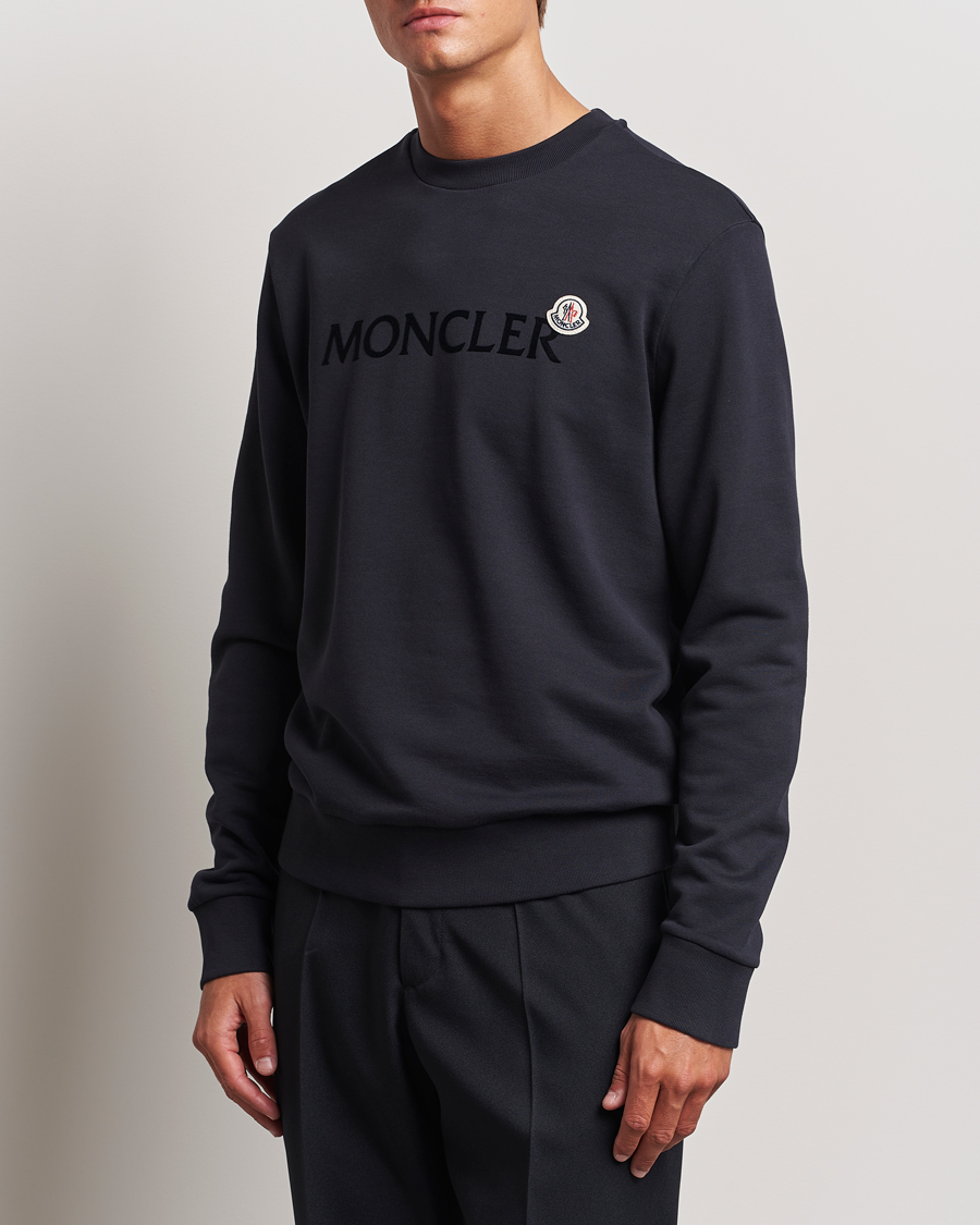 Mies | Puserot | Moncler | Lettering Logo Sweatshirt Navy