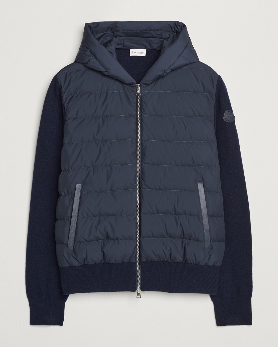 Mies | Takit | Moncler | Full Zip Padded Hoodie Dark Blue