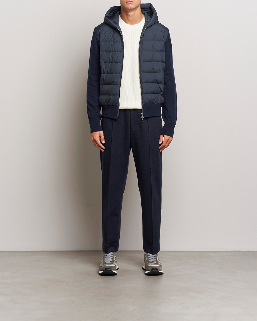 Mies | Takit | Moncler | Full Zip Padded Hoodie Dark Blue