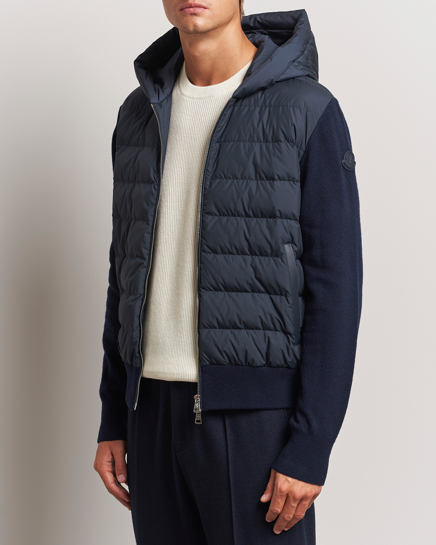 Mies | Takit | Moncler | Full Zip Padded Hoodie Dark Blue