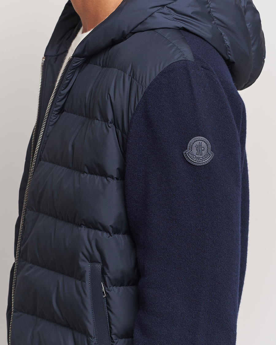 Mies | Takit | Moncler | Full Zip Padded Hoodie Dark Blue