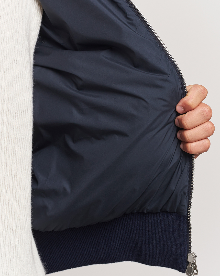 Mies | Takit | Moncler | Full Zip Padded Hoodie Dark Blue