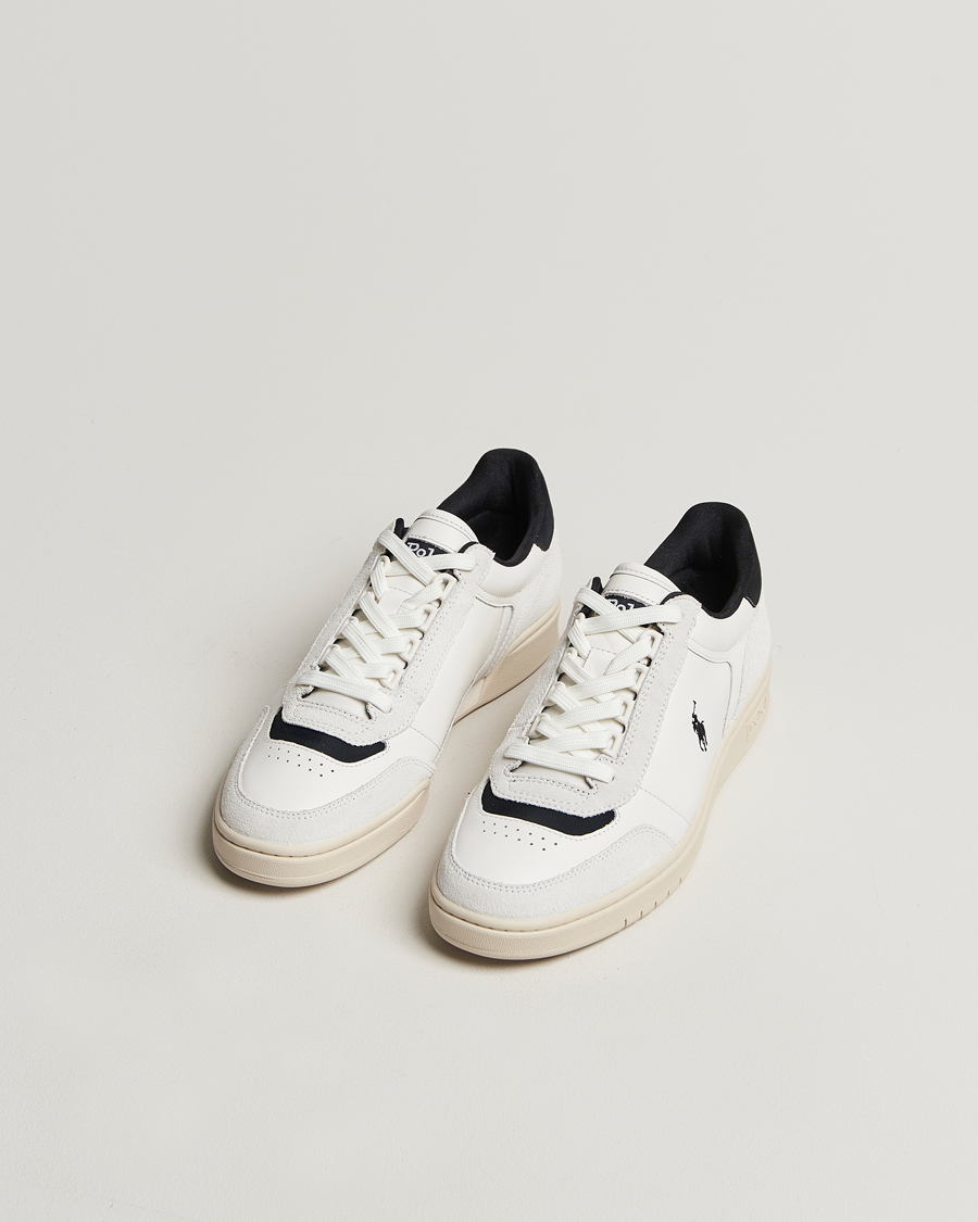 Mies | Polo Ralph Lauren Polo Court Sneaker Deckwash White/Black | Polo Ralph Lauren | Polo Court Sneaker Deckwash White/Black