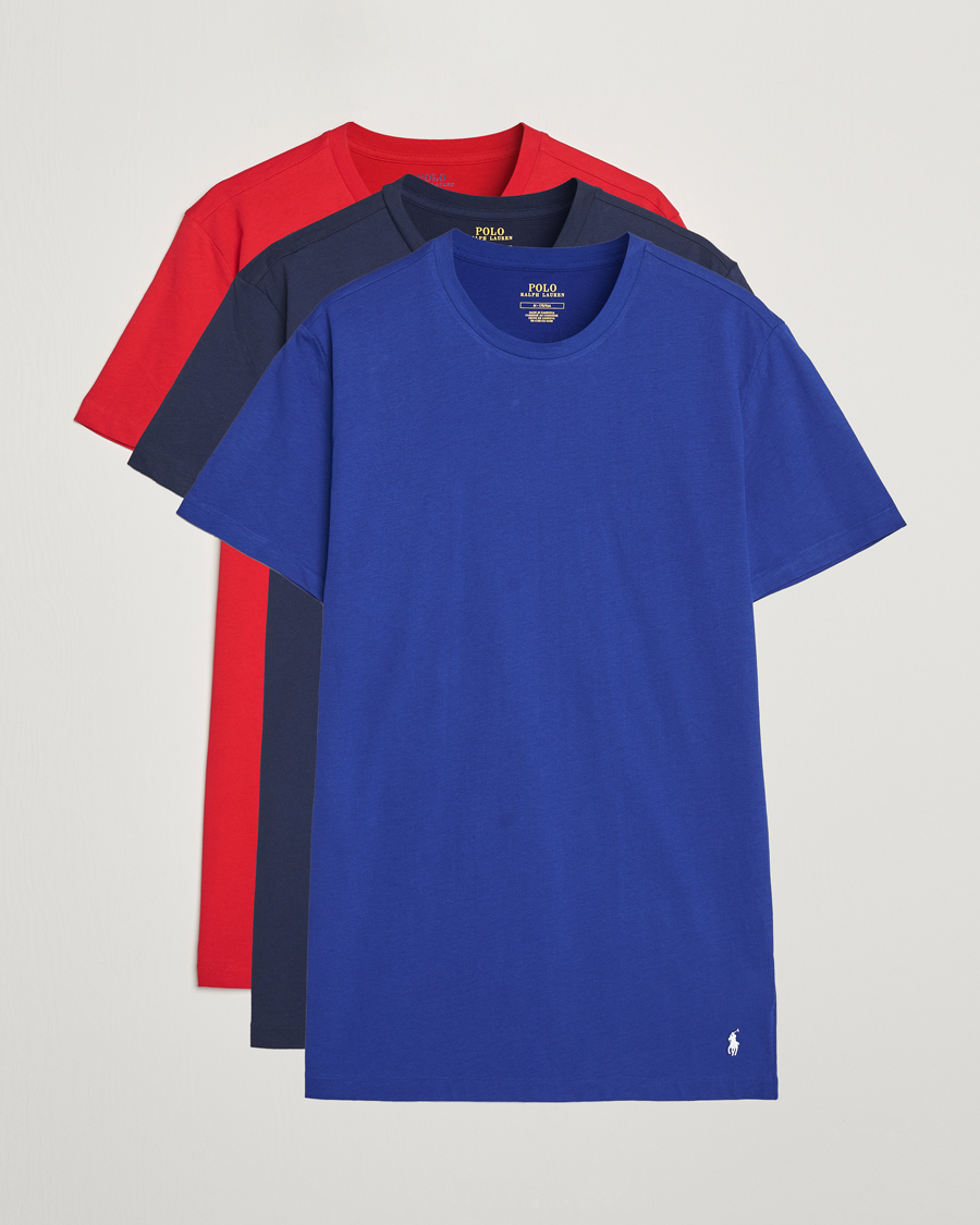 Mies | T-paidat | Polo Ralph Lauren | 3-Pack Crew Neck T-Shirt Blue/Navy/Red