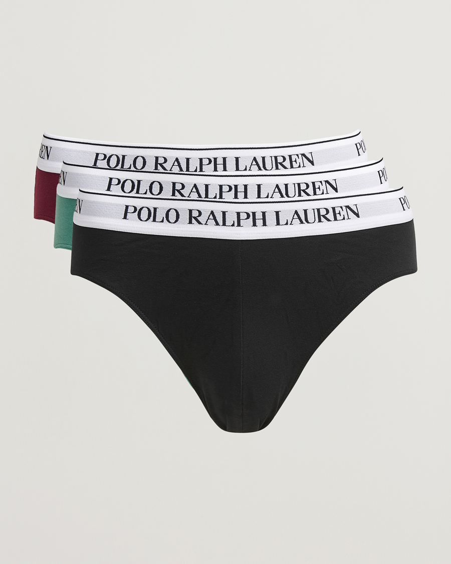 Mies | Alusvaatteet | Polo Ralph Lauren | 3-Pack Brief Damson Red/Black/Fairway Green