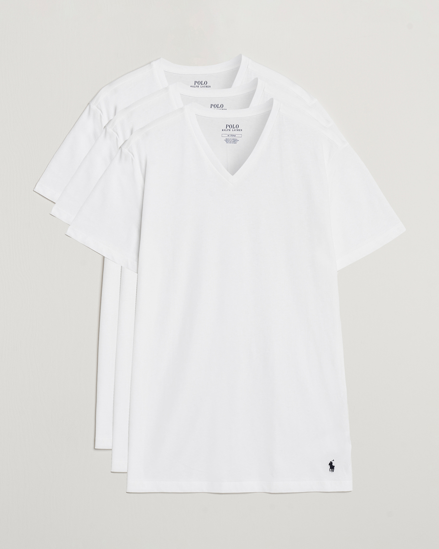 Mies | T-paidat | Polo Ralph Lauren | 3-Pack V Neck T-Shirt White