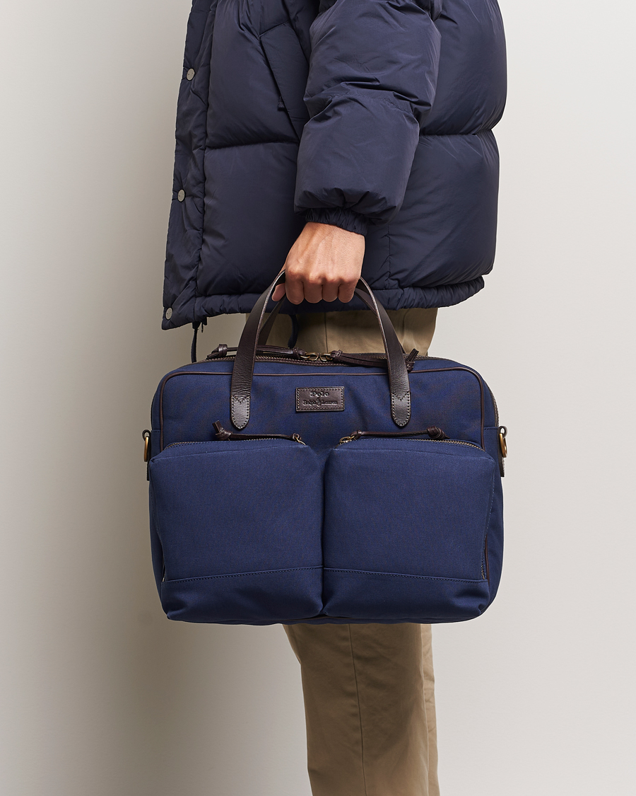 Mies | Polo Ralph Lauren Commuter Canvas Messenger Bag Newport Navy/Dk Brown | Polo Ralph Lauren | Commuter Canvas Messenger Bag Newport Navy/Dk Brown