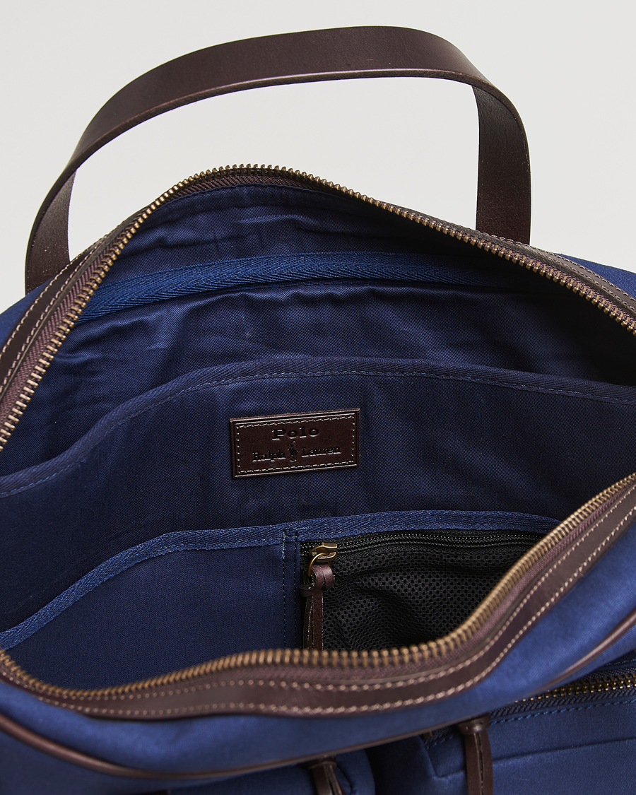 Mies | Polo Ralph Lauren Commuter Canvas Messenger Bag Newport Navy/Dk Brown | Polo Ralph Lauren | Commuter Canvas Messenger Bag Newport Navy/Dk Brown