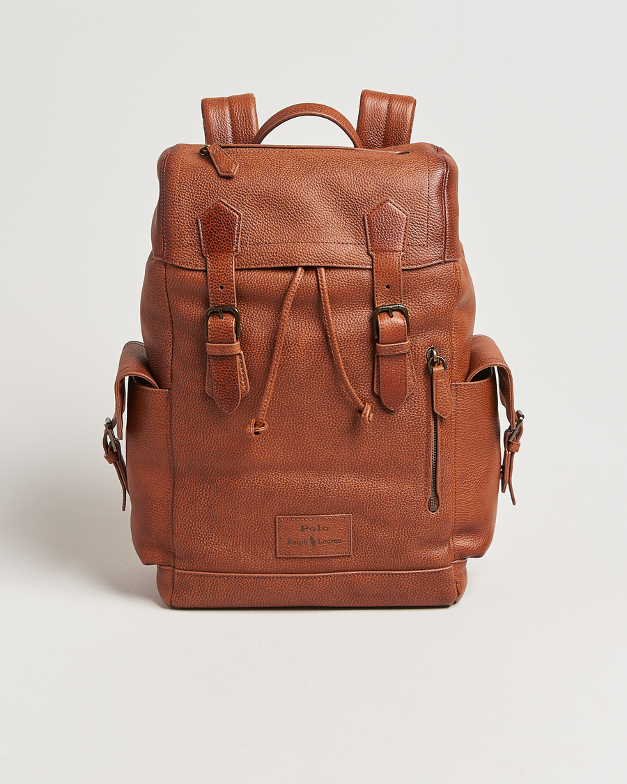 Mies | Polo Ralph Lauren Leather Flap Backpack Saddle Brown | Polo Ralph Lauren | Leather Flap Backpack Saddle Brown