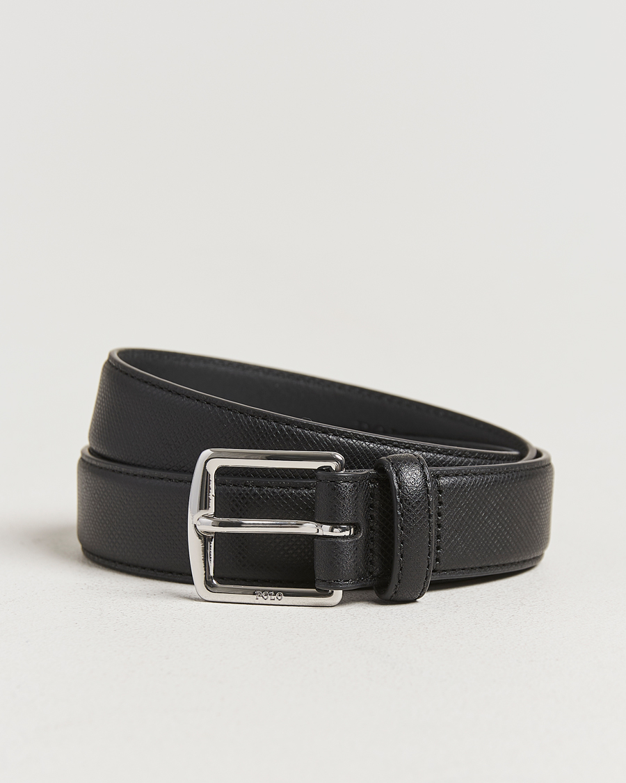 Mies | Polo Ralph Lauren Saffiano Leather Belt Black | Polo Ralph Lauren | Saffiano Leather Belt Black
