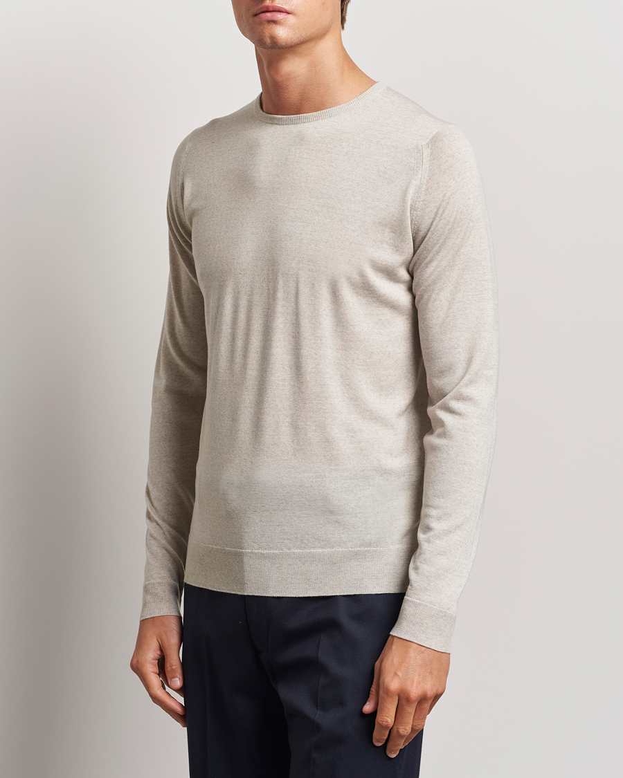 Mies | Puserot | John Smedley | Lundy Extra Fine Merino Crew Neck Grey Fleece