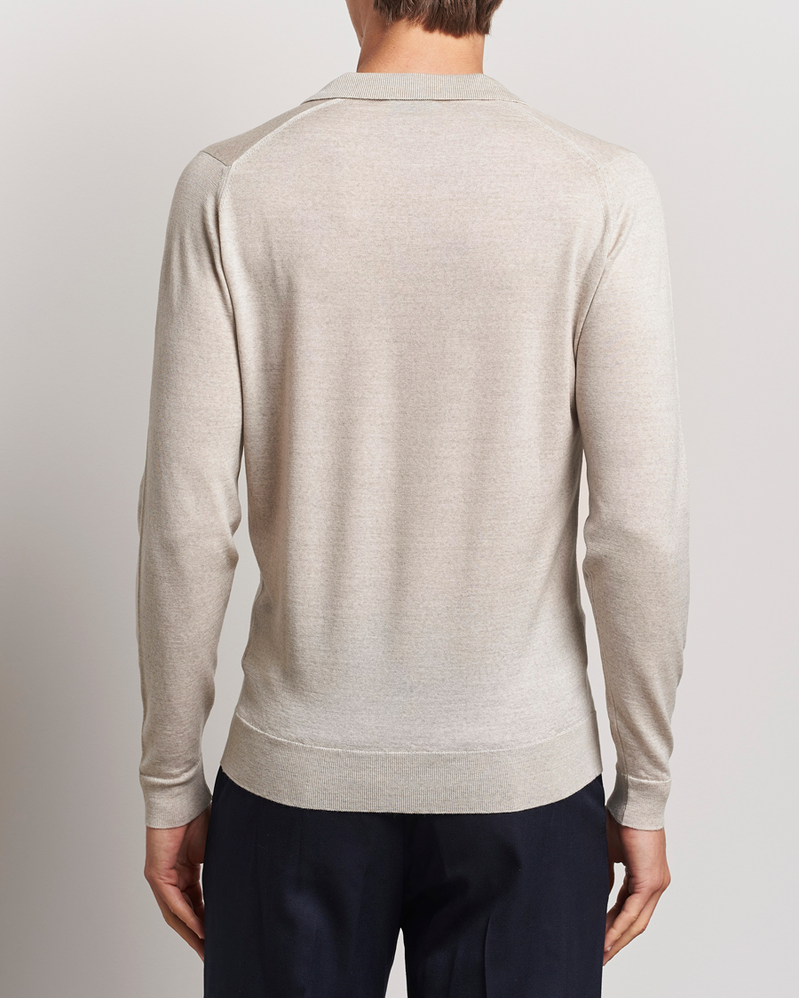 Mies | Puserot | John Smedley | Belper Extra Fine Merino Polo Pullover Grey Fleece