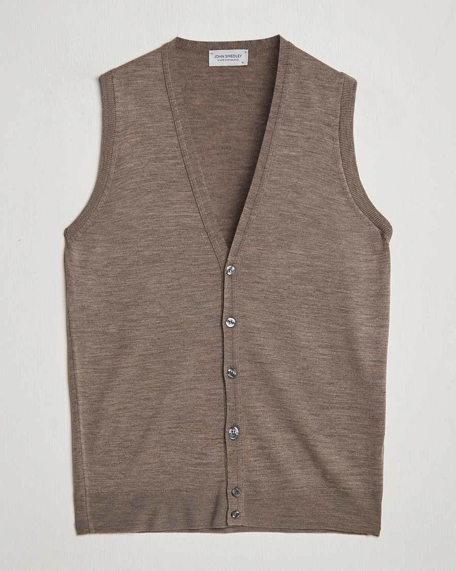 Mies | Puserot | John Smedley | Huntswood Slim Fit Waistcoat Mushroom Brown