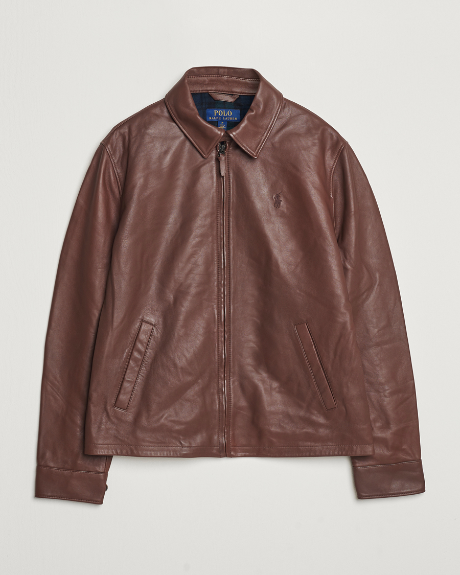 Mies | Takit | Polo Ralph Lauren | Maxwell Windbreaker Leather Jacket Bison Brown