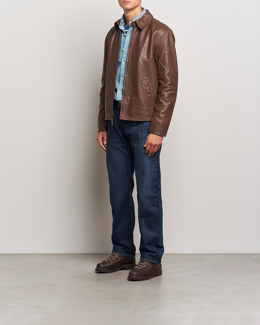 Mies | Takit | Polo Ralph Lauren | Maxwell Windbreaker Leather Jacket Bison Brown