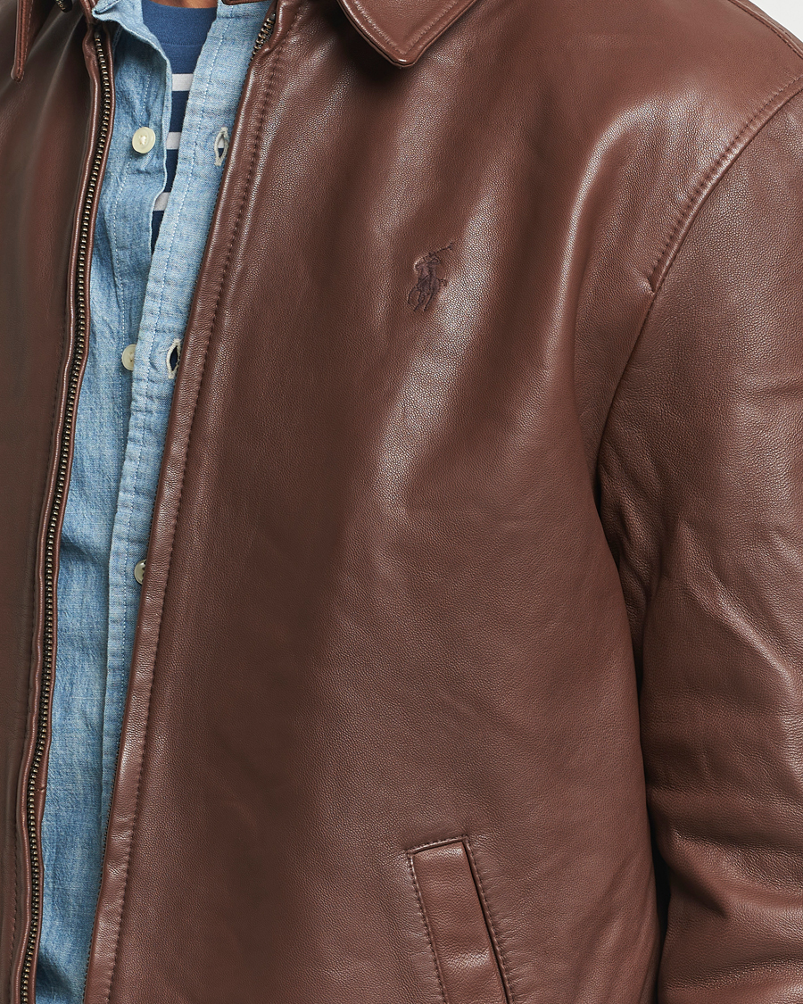 Mies | Takit | Polo Ralph Lauren | Maxwell Windbreaker Leather Jacket Bison Brown
