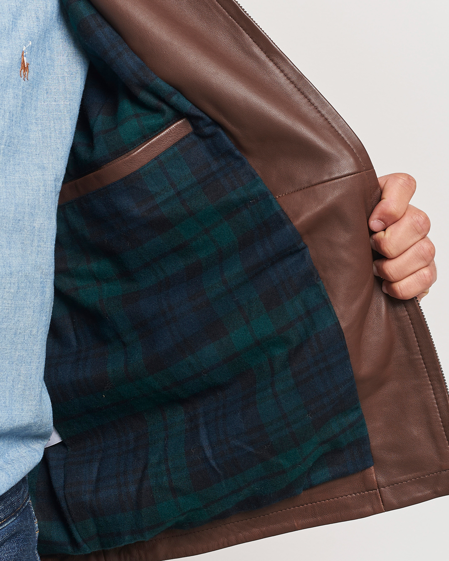 Mies | Takit | Polo Ralph Lauren | Maxwell Windbreaker Leather Jacket Bison Brown