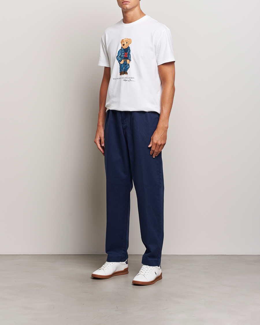 Mies | T-paidat | Polo Ralph Lauren | Crew Neck T-Shirt White Denim Bear