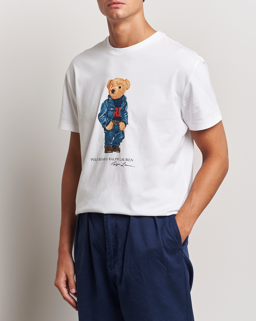 Mies | T-paidat | Polo Ralph Lauren | Crew Neck T-Shirt White Denim Bear