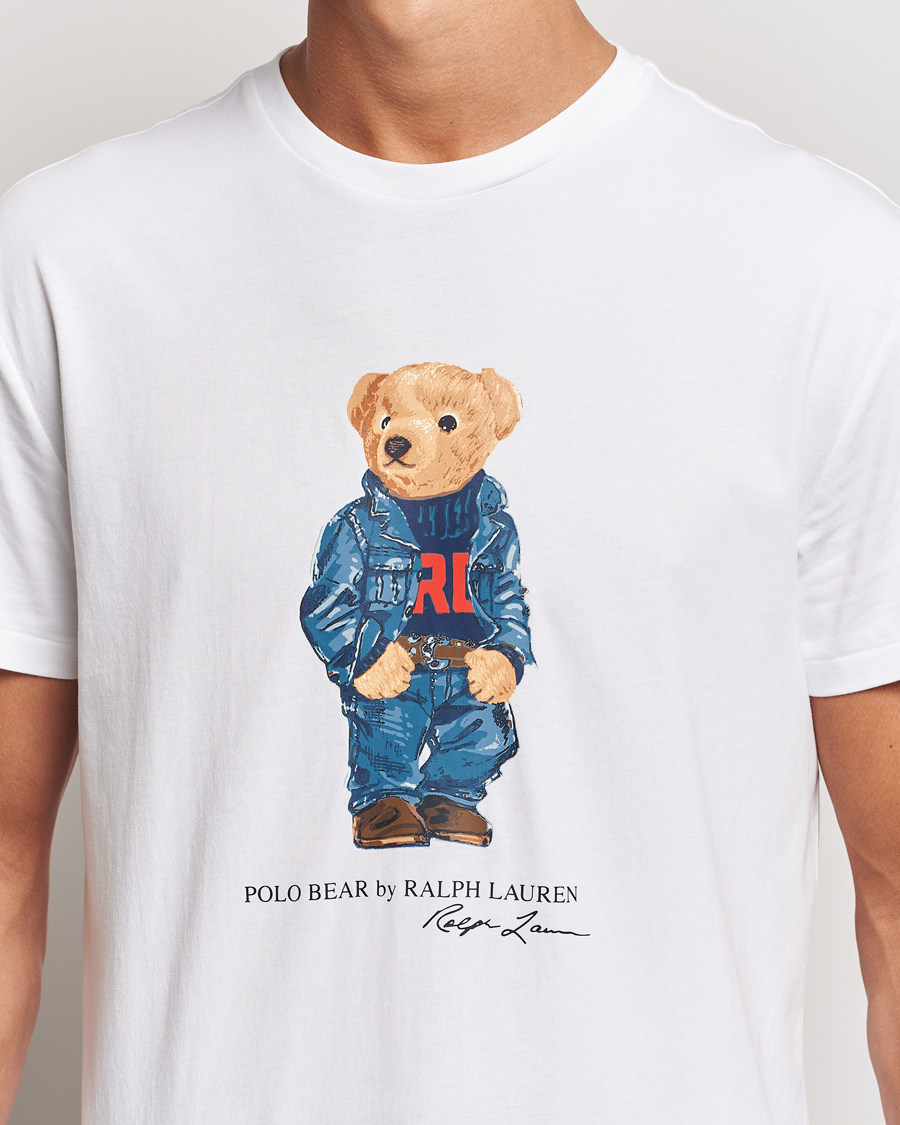 Mies | T-paidat | Polo Ralph Lauren | Crew Neck T-Shirt White Denim Bear