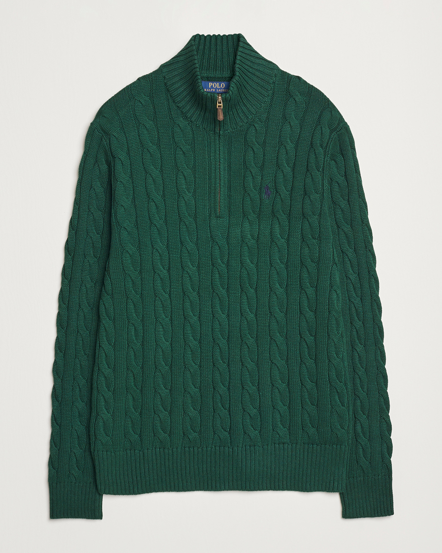 Mies | Puserot | Polo Ralph Lauren | Cotton Cable Half Zip Vintage Pine