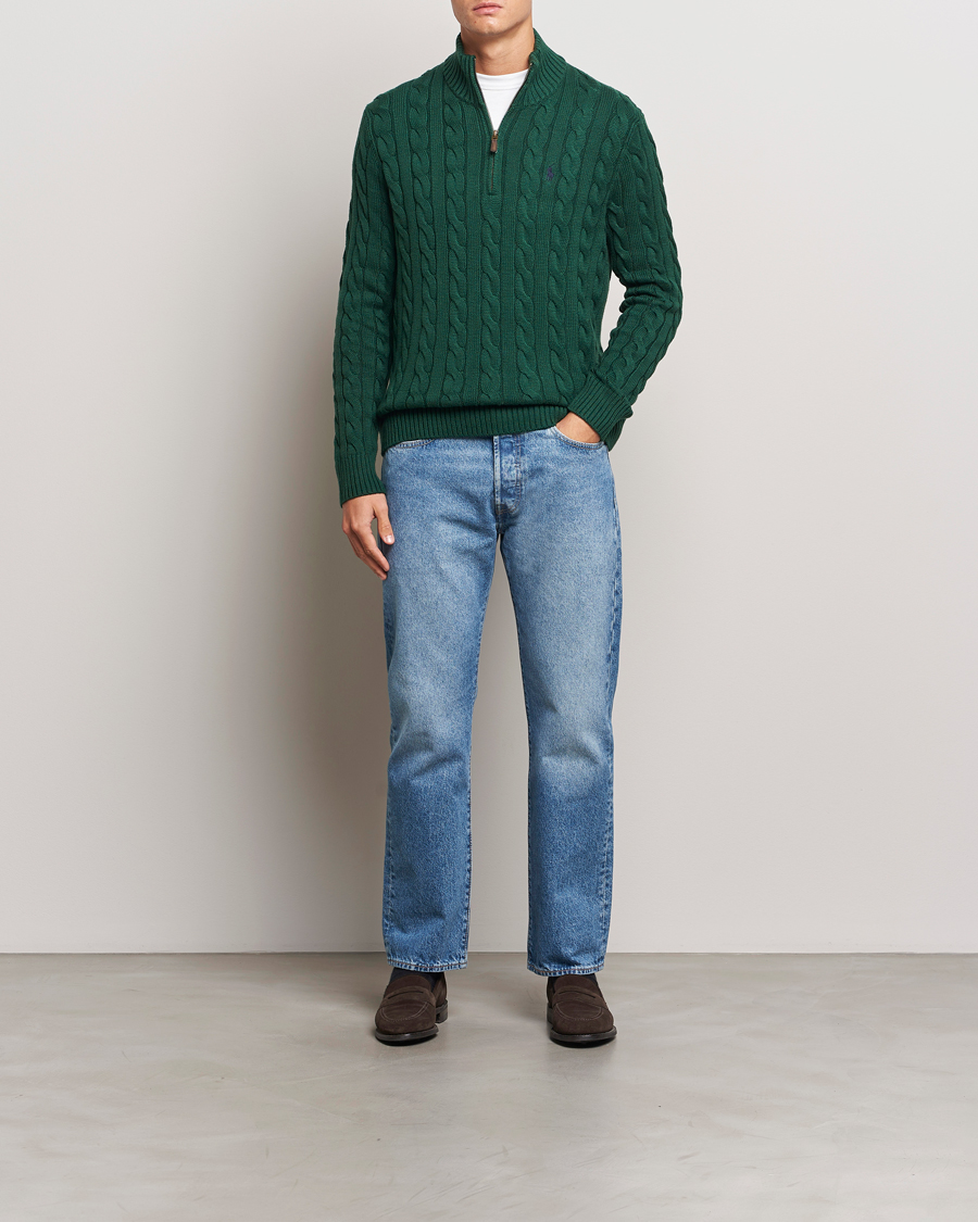 Mies | Puserot | Polo Ralph Lauren | Cotton Cable Half Zip Vintage Pine