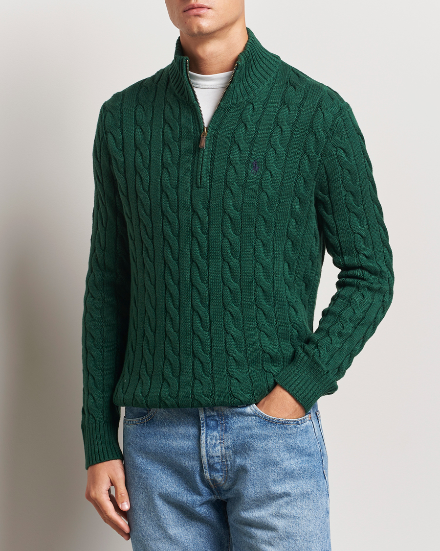 Mies | Puserot | Polo Ralph Lauren | Cotton Cable Half Zip Vintage Pine