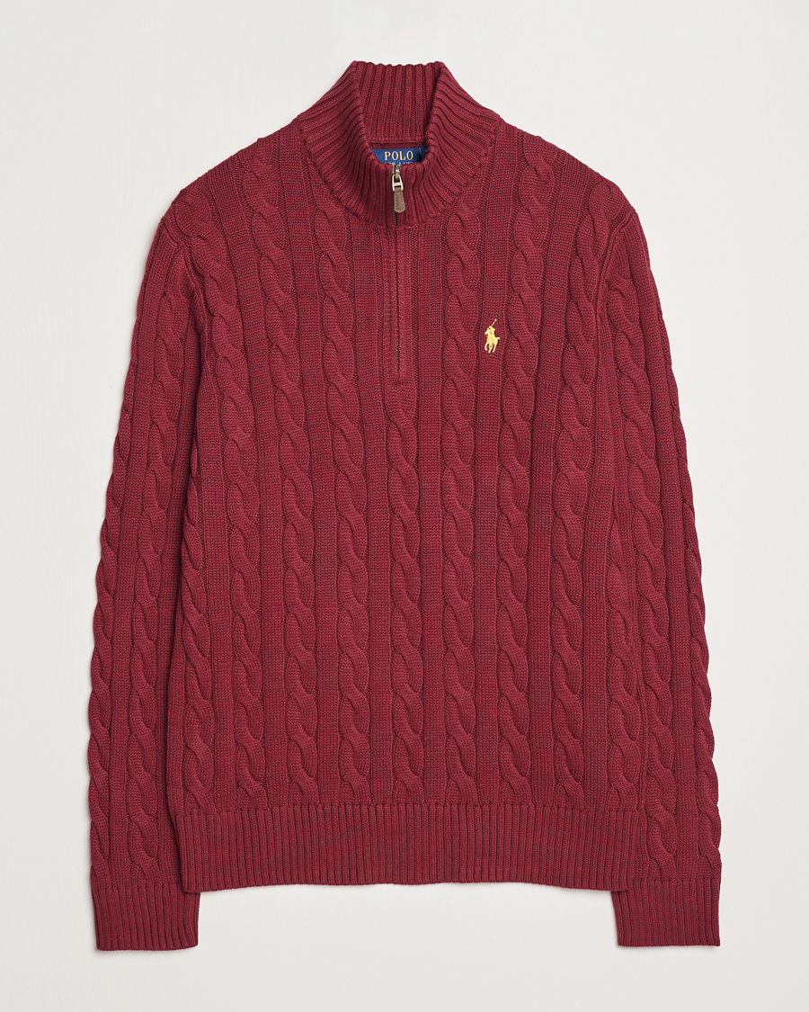 Mies | Puserot | Polo Ralph Lauren | Cotton Cable Half Zip Red Carpet