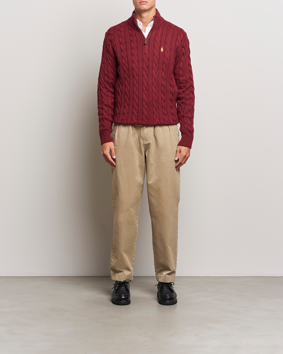 Mies | Puserot | Polo Ralph Lauren | Cotton Cable Half Zip Red Carpet