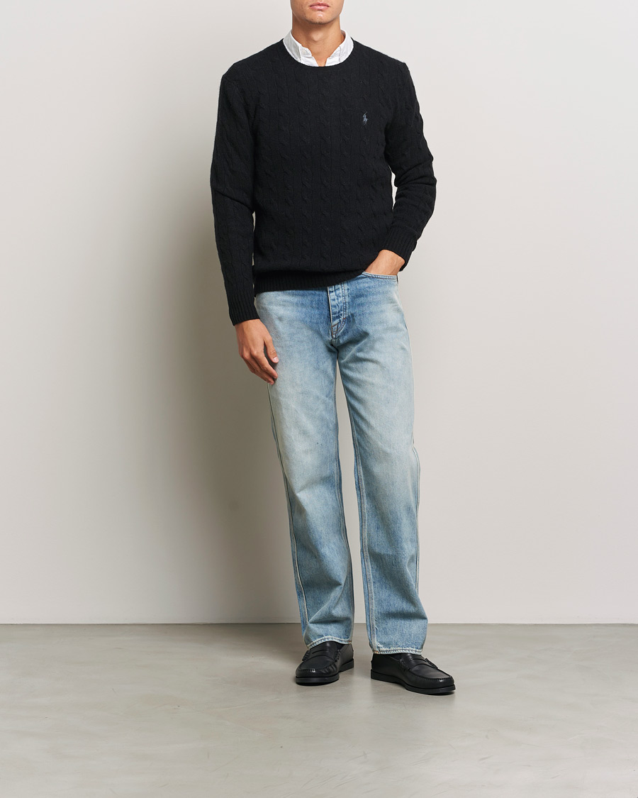 Mies | Puserot | Polo Ralph Lauren | Wool/Cashmere Cable Crew Neck Polo Black