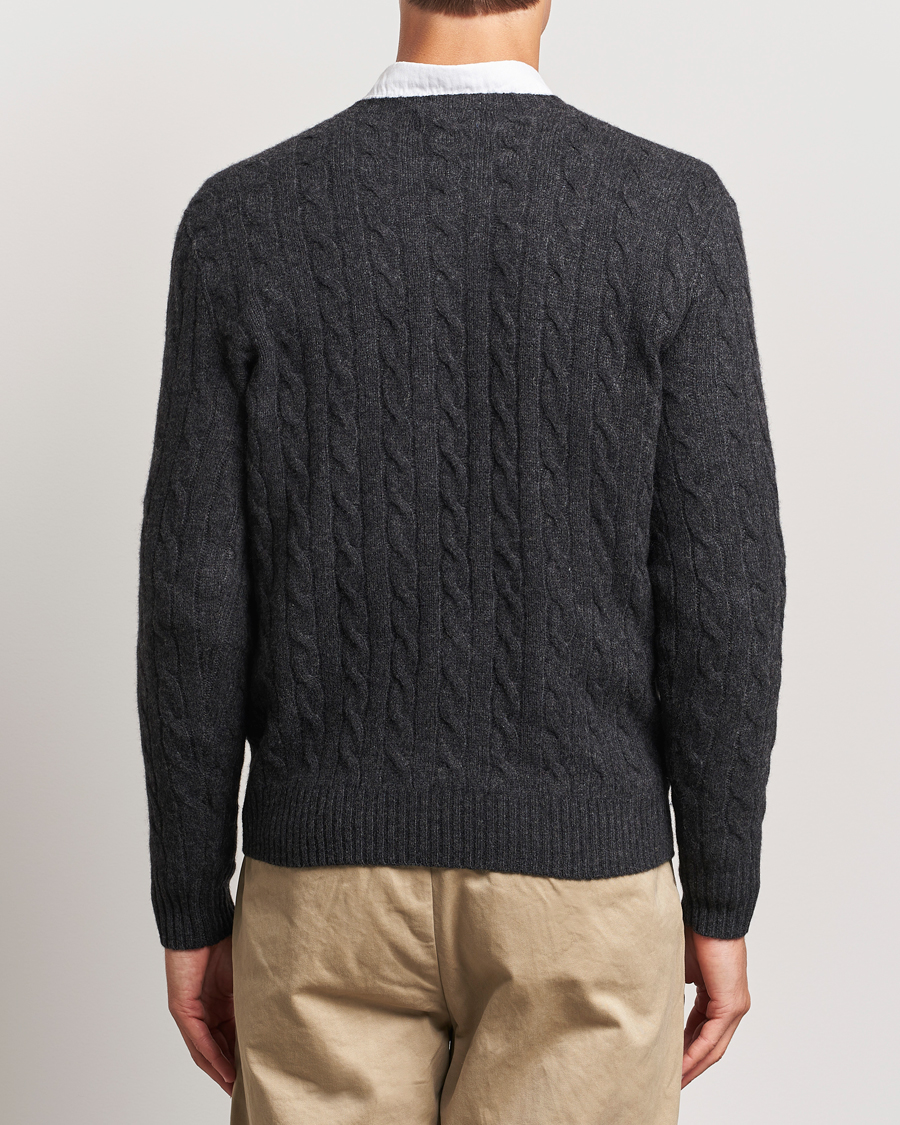 Mies | Puserot | Polo Ralph Lauren | Wool/Cashmere Cable Crew Neck Dark Granite Heather