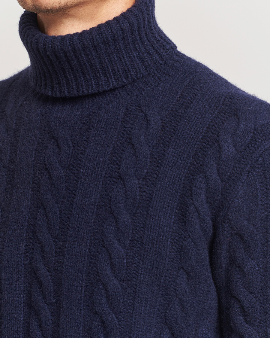 Mies | Puserot | Polo Ralph Lauren | Wool/Cashmere Cable Rollneck Hunter Navy