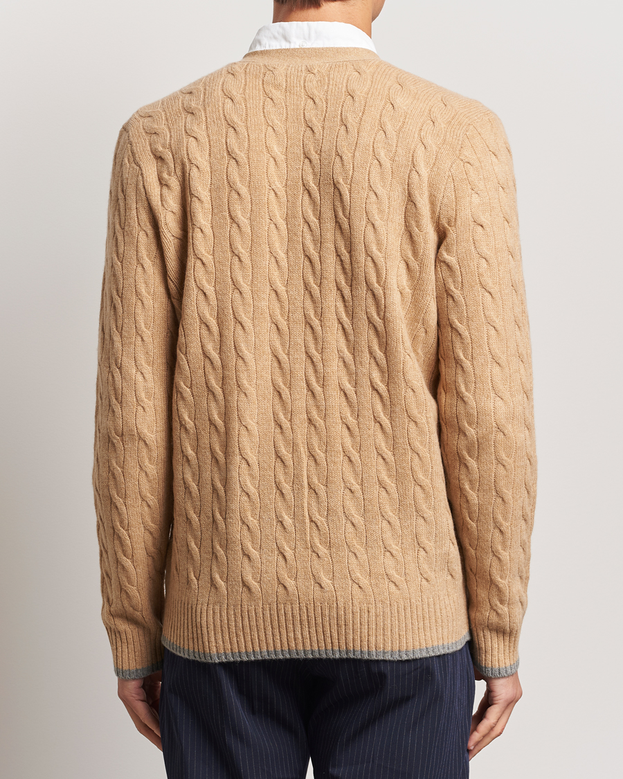 Mies | Puserot | Polo Ralph Lauren | Wool/Cashmere Cable Cardigan Camel Melange