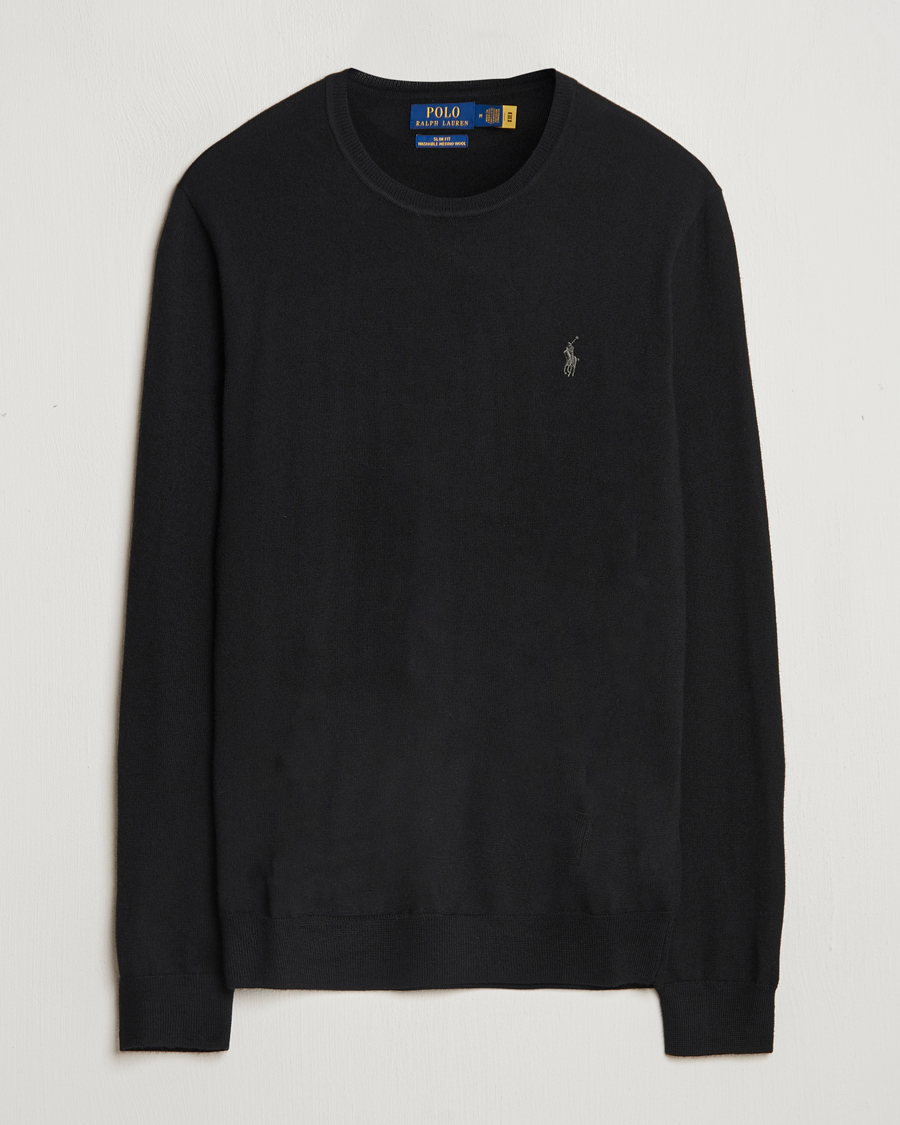 Mies | Puserot | Polo Ralph Lauren | Merino Crew Neck Pullover Polo Black