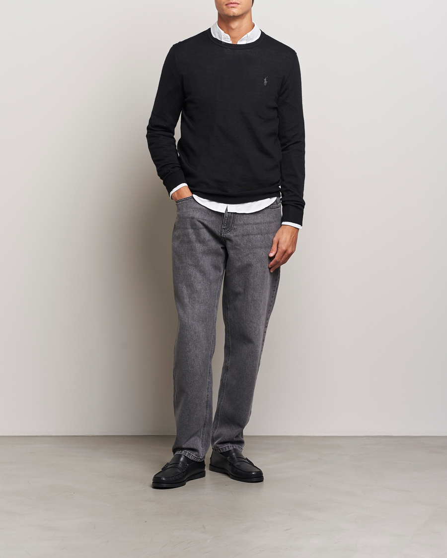 Mies | Puserot | Polo Ralph Lauren | Merino Crew Neck Pullover Polo Black
